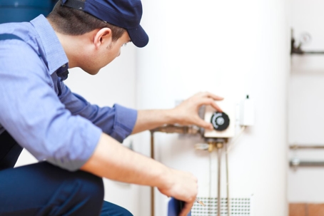 Checking a water heater